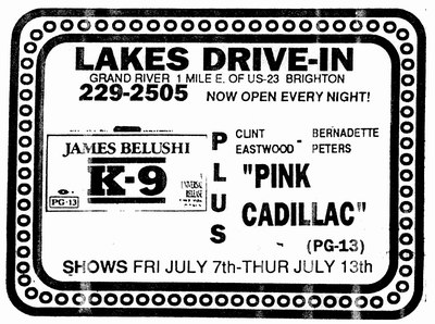 Lakes Drive-In Theatre - 1989 Ad From Brighton Argus